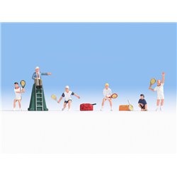 Tennis Players, Ball-boy and Referee