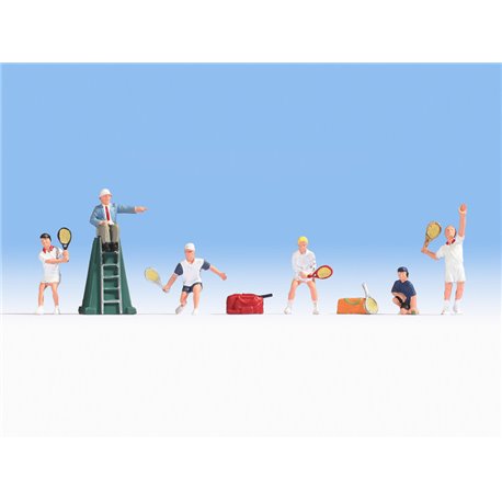 Tennis Players, Ball-boy and Referee