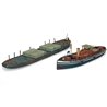 Small Tug & Flat Bottom Barge Set (N Scale 1/160th)