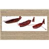 2 assorted rowing boats & mooring posts (OO/HO Scale 1/87th)