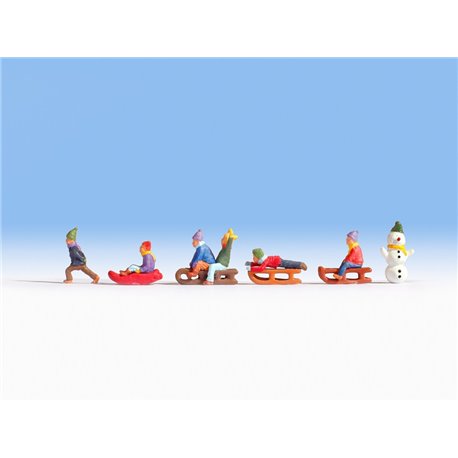 Children in the Snow (6) & Snowman