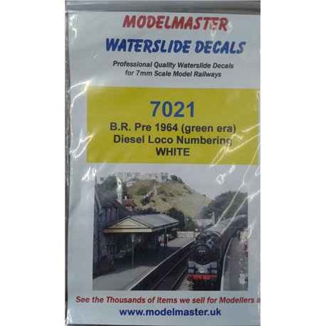 Pre 1974 Green Liveried B.R.Diesel & Electric Loco Lettering & Numbering (WHITE)