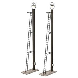 Wooden Post Yard Lamps (x2)