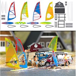 Windsurfer Set - Kit - pkg(4) -- HO Scale Model Railroad Building Accessory