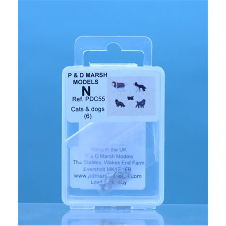 Unpainted Cats & Dogs (x6)