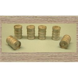 6 x Modern Beer Kegs (O scale 1/43rd)