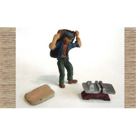 Coalman Figure, Coal Scales & empty sacks (O scale 1/43rd)