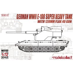 E-100 WWII Super Heavy Tank with 128mm Flak 40 Zwilling Gun - 1/72 scale