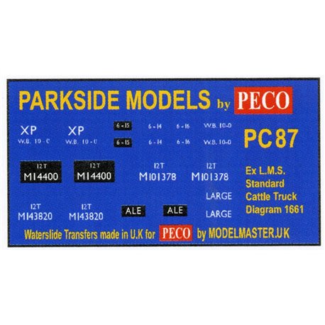 Transfers for ex L.M.S. 12T CattleTruck