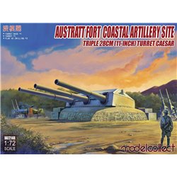 Austratt Fort Coastal Artillery Site Triple 28cm Caesar Turrent 2x Flak 40 Guns - 1/72 scale