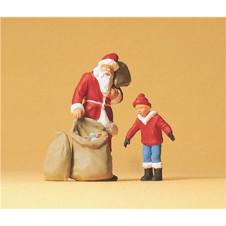 Santa Claus with Child Figure Set