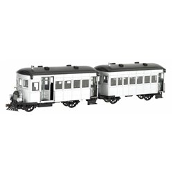 Rail Bus & Trailer-Unlettered (Silver Black)