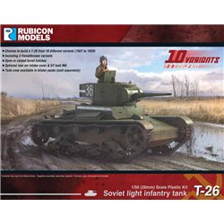 Soviet T-26 Light Infantry Tank - 1/56 (28mm) scale plastic kit