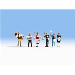N Scale (1/148 - 1/160) Service Trades People (6) Two Women Four Men by Noch