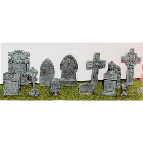 Assorted Gravestones (O scale 1/43rd) - Unpainted