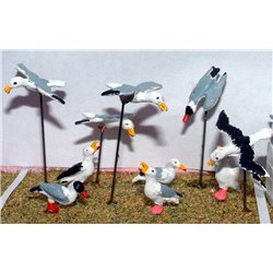 10 Assorted Seagulls (O scale 1/43rd) - Unpainted