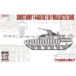 Soviet Army T-64AV/BV 2 IN 1 Main Battle Tank - 1:72 scale model kit