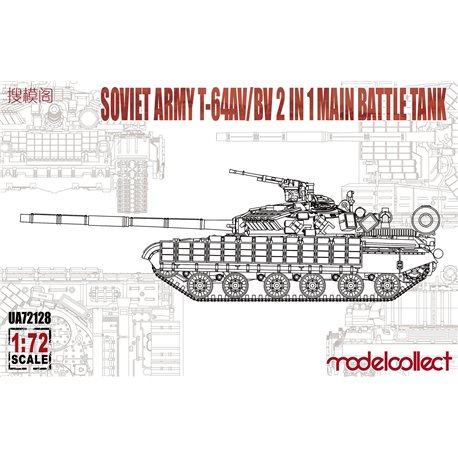 Soviet Army T-64AV/BV 2 IN 1 Main Battle Tank - 1:72 scale model kit