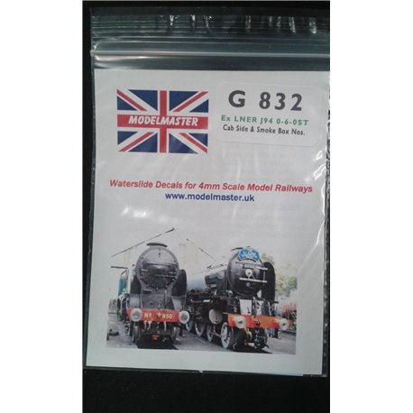 Smoke Box Numbers for ex L.N.E.R J94 0-6-0T