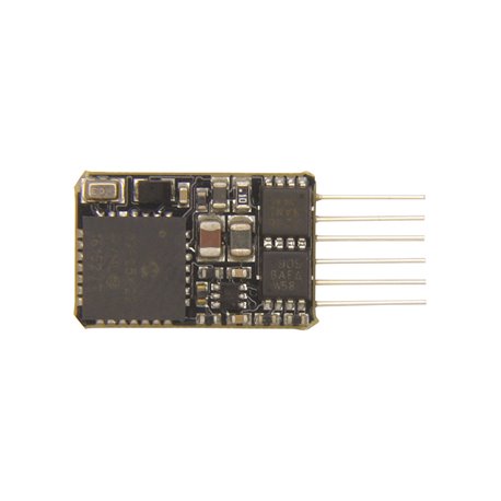 6 Pin DCC Loco−Decoder with Back EMF featuring Railcom®