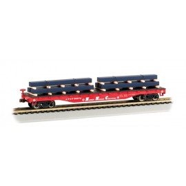 Flat Car Santa Fe with Steel Load