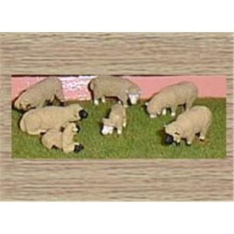 Painted Assorted Sheep & Lambs (O scale 1/43rd)