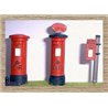 Painted Modern Pillar Boxes - 2 Assorted (O scale 1/43rd)