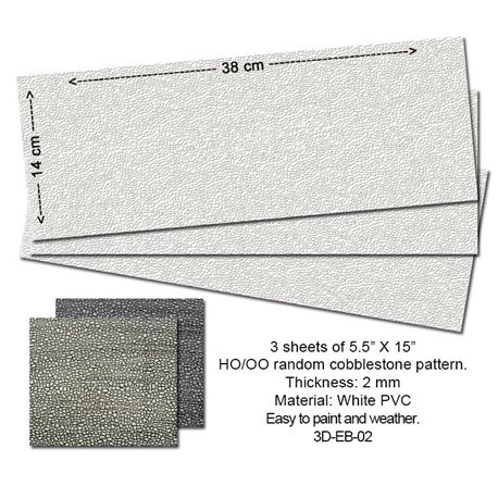 Embossed PVC Sheets (RandomCobblestone) 3 pcs.
