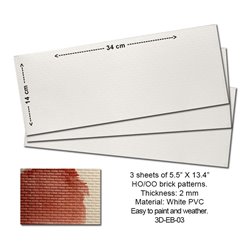 Embossed PVC Sheets (Brick Pattern) 3 pcs.