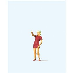 Woman Pointing her Finger Figure