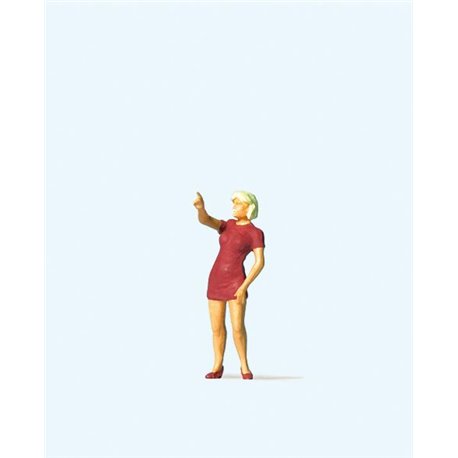 Woman Pointing her Finger Figure