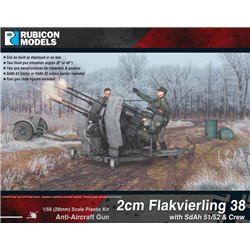 2cm Flakvierling 38 with SdAh 51/52 & Crew - 1:56 scale (28mm) Wargame Plastic Kit