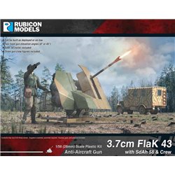 3.7cm Flak 43 Anti-Aircraft Gun with Crew - 1:56 scale (28mm) Wargame Plastic Kit