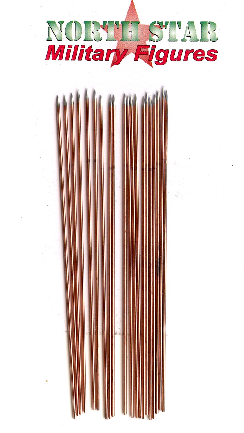 Metal wire Spears & Javelins 100mm long Pack of 20 