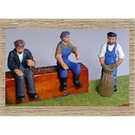 3 Farm Vehicle figures (O scale 1/43rd)