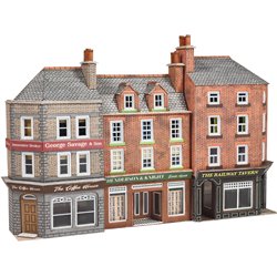 N Scale Low Relief Pub & Shops