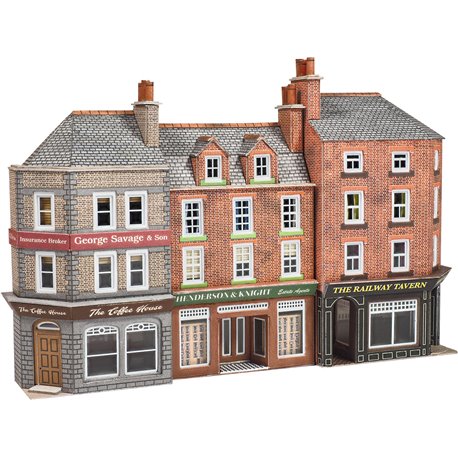 N Scale Low Relief Pub & Shops