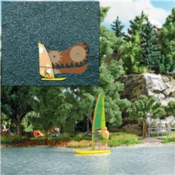 Lake with windsurfers
