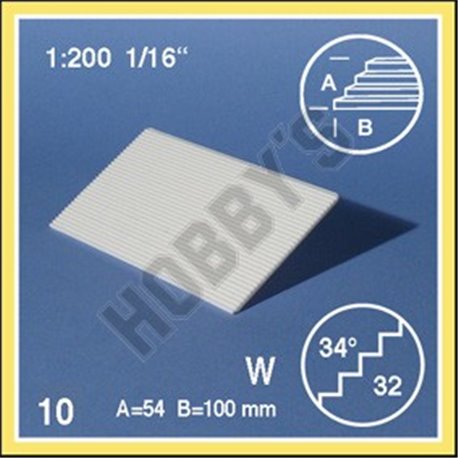 N gauge steps - white styrene sheet