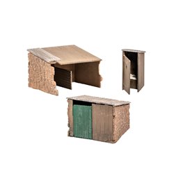 Grotty huts/privy
