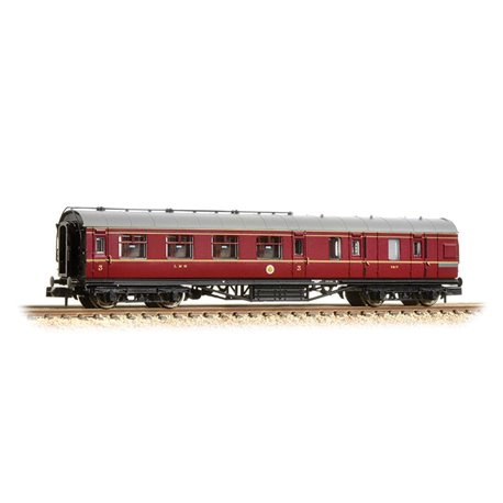 LMS Stanier Brake Third Corridor LMS Crimson Lake