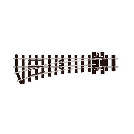 304mm (12in) radius Left Hand turnout, nickel silver rail Electrofrog