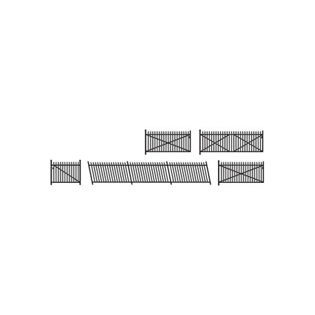 GWR Spear Fencing with Ramp & Gates Black N Scale