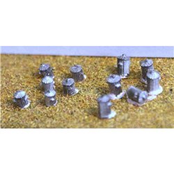 Dustbins- 6 large, 6 small - Unpainted