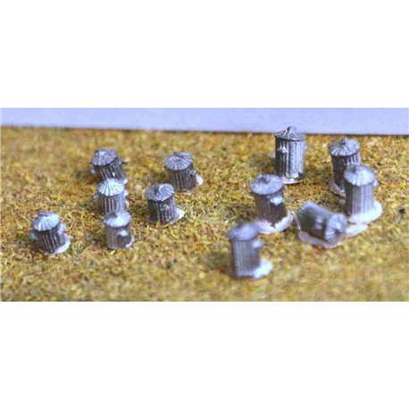 Dustbins- 6 large, 6 small - Unpainted