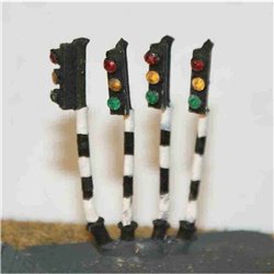 4 traffic lights - single head - Unpainted