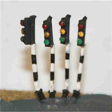 4 traffic lights - single head - Unpainted