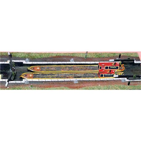 Canal set - 2 boats, 4 lock gates - Unpainted