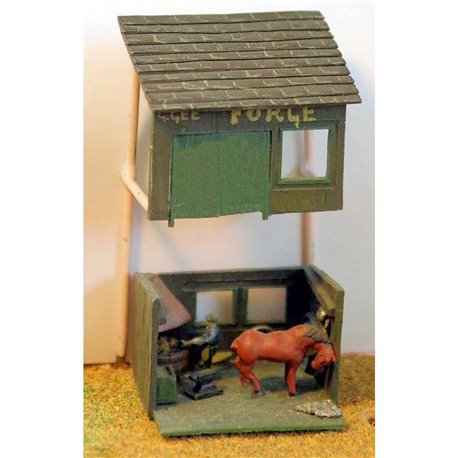 Village Blacksmith & Forge scene - Unpainted