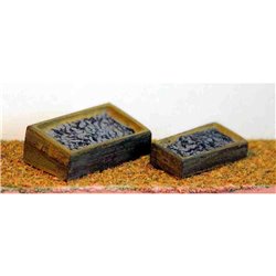 2 trackside ballast bins - Unpainted